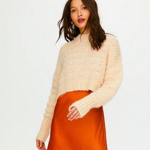 Aritzia cream crop sweater